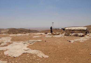 A Palestinian villager in South Hebron hills, West Bank
