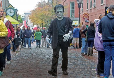 Person in Frankenstein costume
