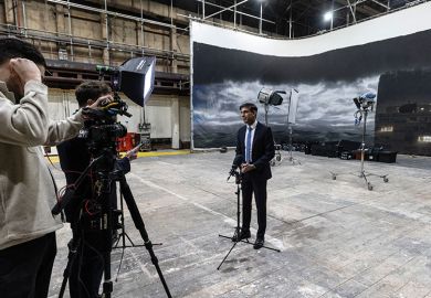 Prime Minister Rishi Sunak on a visit to the National Film and Television School in Beaconsfield