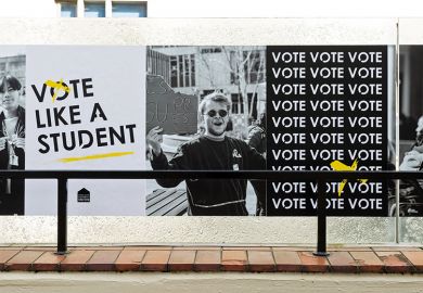 Election posters for student elections, University of Essex, Colchester