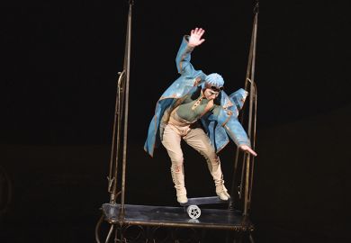 An artist performs at a media preview in the all-new Cirque du Soleil production KURIOS Cabinet of Curiosities in Sydney on October 1, 2019 An artist performs at a media preview in the all-new Cirque du Soleil production KURIOS Cabinet of Curiosities in Sydney on October 1, 2019