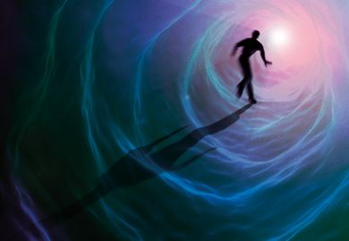 Conceptual artwork representing a near-death experience Conceptual artwork representing a near-death experience