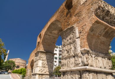 The Arch of Galerius in Thessaloniki, Greece to illustrate the UK and Greece establishing a new transnational education partnership