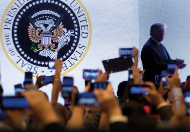 Trump with presidential seal