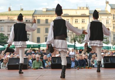 LJUD group from Slovenia performs “Invasion” on a street in Sibiu, Romania, 2013