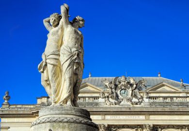 A statue of the three graces in Montpellier, symbolising the humanities