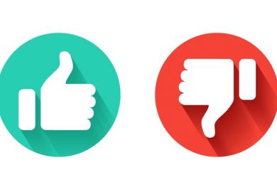 A thumbs up and a thumbs down symbol