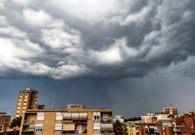 Thunderstorm gathering over city Thunderstorm gathering over city