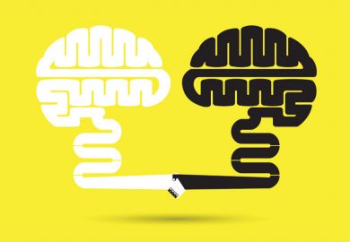 Two human brains shaking hands (illustration) Two human brains shaking hands (illustration)