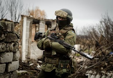 A Ukrainian soldier