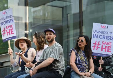 Edinburgh University staff and supporters at George Square strike and rally over funding cuts that are expected to result in redundancies, June 2025.