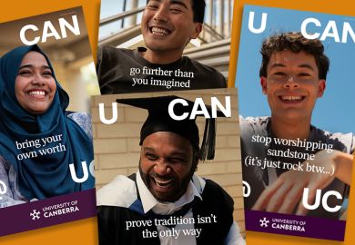 A montage of images from the University of Canberra brand campaign.