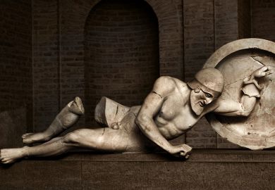 Greek sculpture of dying warrior