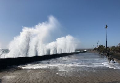 Giant waves hit the sea wall Giant waves hit the sea wall