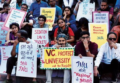 Protest people holding banners