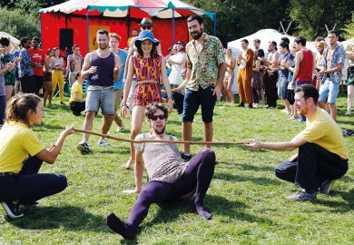 Limbo workshop at the Shambala festival, Northampton to illustrate ‘Shockingly low’ ESRC success rates raise social sciences alarm