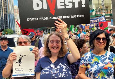 Caroline Levine at a climate change march