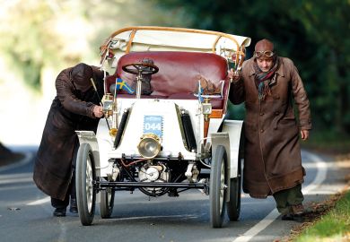 A 1901c Renault being pushed up a hill after breaking down during the annual London to Brighton Veteran Car Run to illustrate EU’s planned limit on fixed-term contracts ‘unworkable’