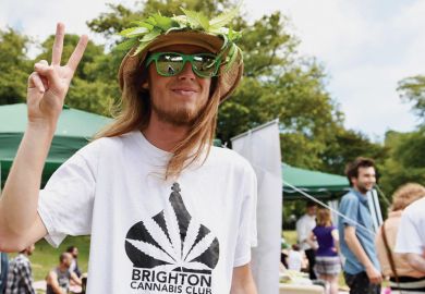 Member of the Brighton Cannabis Club poses to illustrate Zero-tolerance campus drug policies ‘do more harm than good’
