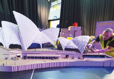 Lego model of the Sydney Opera House being constructed. Lego model of the Sydney Opera House being constructed as a metaphor for microcredentials