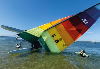 A capsized Catamaran in Nantucket Sound  A capsized Catamaran in Nantucket Sound to illustrate 2U struggles as US universities go it alone on online delivery