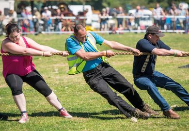 Tug of War game at Masham, UK to illustrate Labour tipped to ‘lean on’ research budget to boost growth