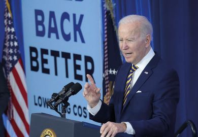  President Joe Biden speaks to illustrate US universities fight potential Biden move on drug patents