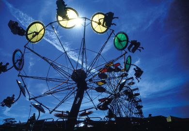 Giant wheel and Umbrella ride at Skegness Pleasure Beach to illustrate Unprecedented ‘churn’ in academic jobs – but is it already over?