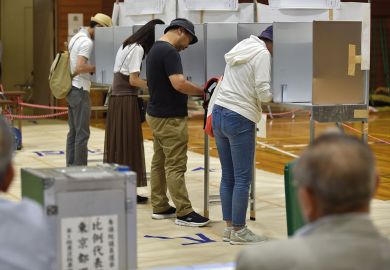 Voters fill out their ballots to vote in Tokyo Voters fill out their ballots to vote in Tokyo to illustrate Sector pessimistic about funding as Japan goes to polls