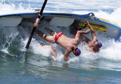 Two people fall out of their boat in Sydney to illustrate Australian funding tweaks ‘will make pure research even harder’