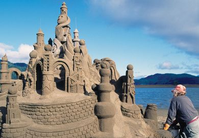 Sand Castle Sculpture on Beach Sand Castle Sculpture on Beach