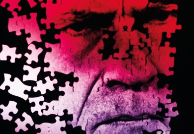 A jigsaw of a frowning man's face as a metaphor for Please don’t let me be  misunderstood.