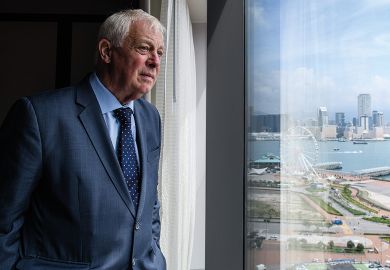 Chris Patten poses during an interview as mentioned in the article