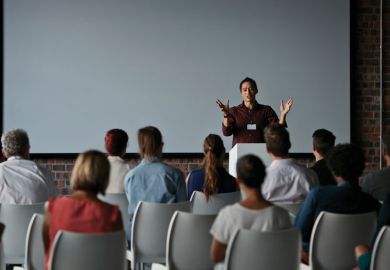 People at a lecture People at a lecture for University leaders more wedded to lectures than before Covid