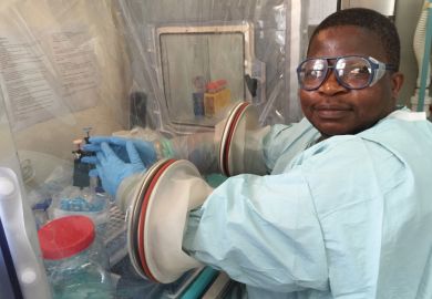 Witness Dzobo at work in Ebola treatment centre, Sierra Leone Witness Dzobo at work in Ebola treatment centre, Sierra Leone