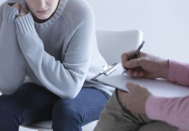 Girl during session with psychotherapist