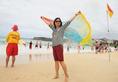A woman on an Australian beach