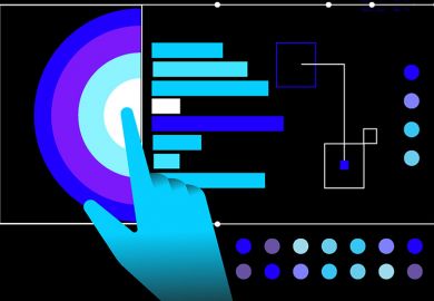 hand pointing at data. From the cover of the World University Rankings supplement cover hand pointing at data. From the cover of the World University Rankings supplement cover