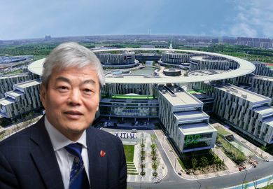 Youmin Xi and Xi’an Jiaotong-Liverpool University (XJTLU) Entrepreneur College in the background. Youmin Xi and Xi’an Jiaotong-Liverpool University (XJTLU) Entrepreneur College in the background.