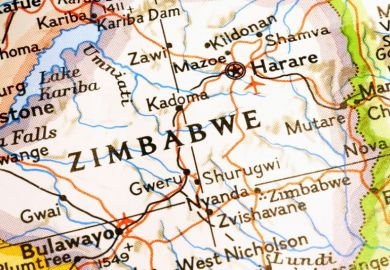 Zimbabwe on a map