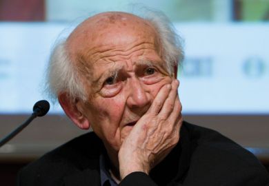 Zygmunt Bauman with hand over mouth Zygmunt Bauman with hand over mouth