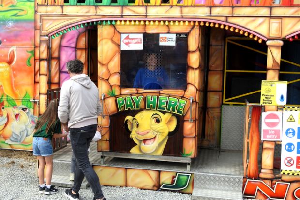 5th September 2021, Drogheda, County Louth, Ireland. Carnival ride kiosk at an outdoors public funfair at Matthews Lane, Drogheda.
