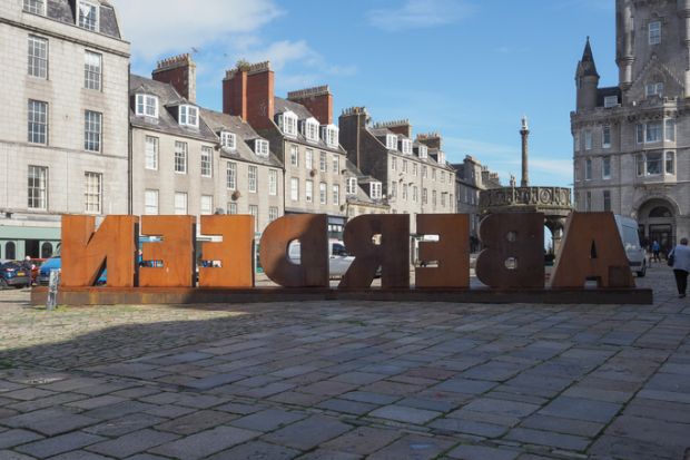 Aberdeen city name letters in Castlegate