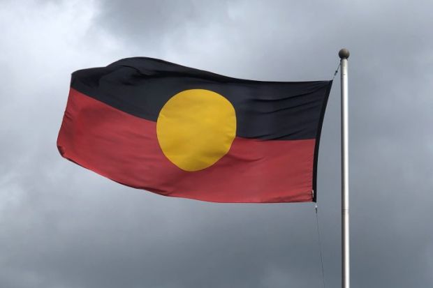 Australian indigenous flag Aboriginal flag pic by John Ross