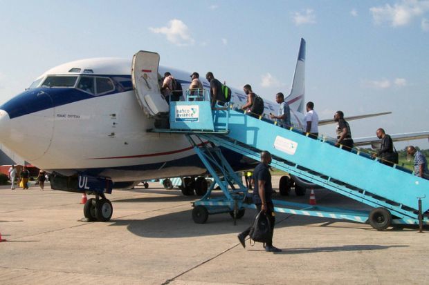 Air Peace, Sam Mbakwe Airport, Owerri Imo State, People Boarding Airplane Scene In Nigeria 