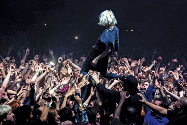 Alice Glass, Crystal Castles, crowd surfing at O2 Academy, Brixton