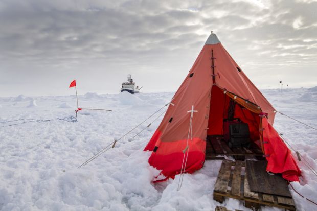 An Antarctic researcher’s tent