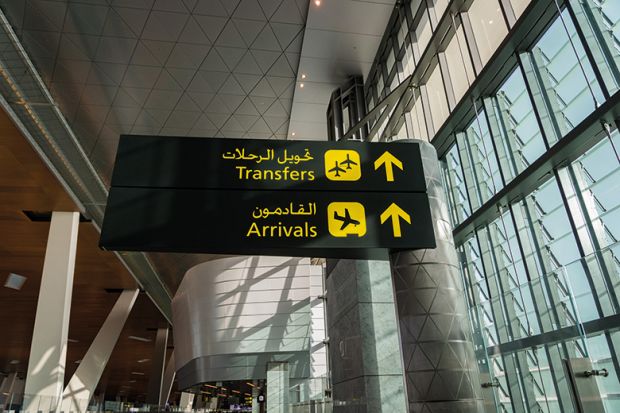Arabic airport signs