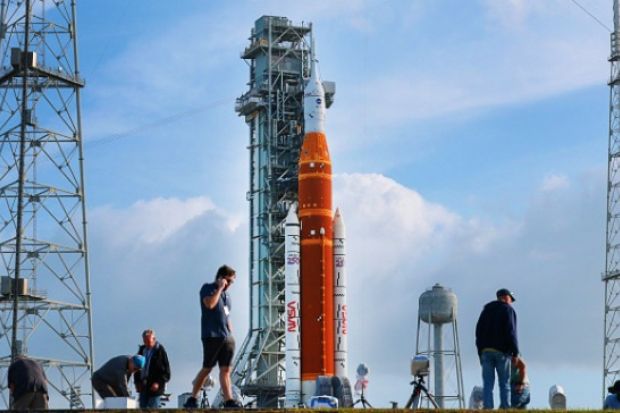 Nasa staff prepare for the launch of the Artemis rocket Nasa staff prepare for the launch of the Artemis rocket