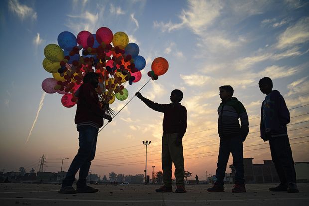 Balloon seller in India
